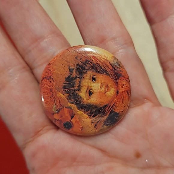 2 Victorian retro Halloween pins pumpkin girl fall Autumn lapel collar Seasonal - Picture 3 of 4